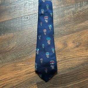 Disney Mickey Mouse Hot Air Balloon Silk Tie Works Navy Balancine Vtg 90s USA